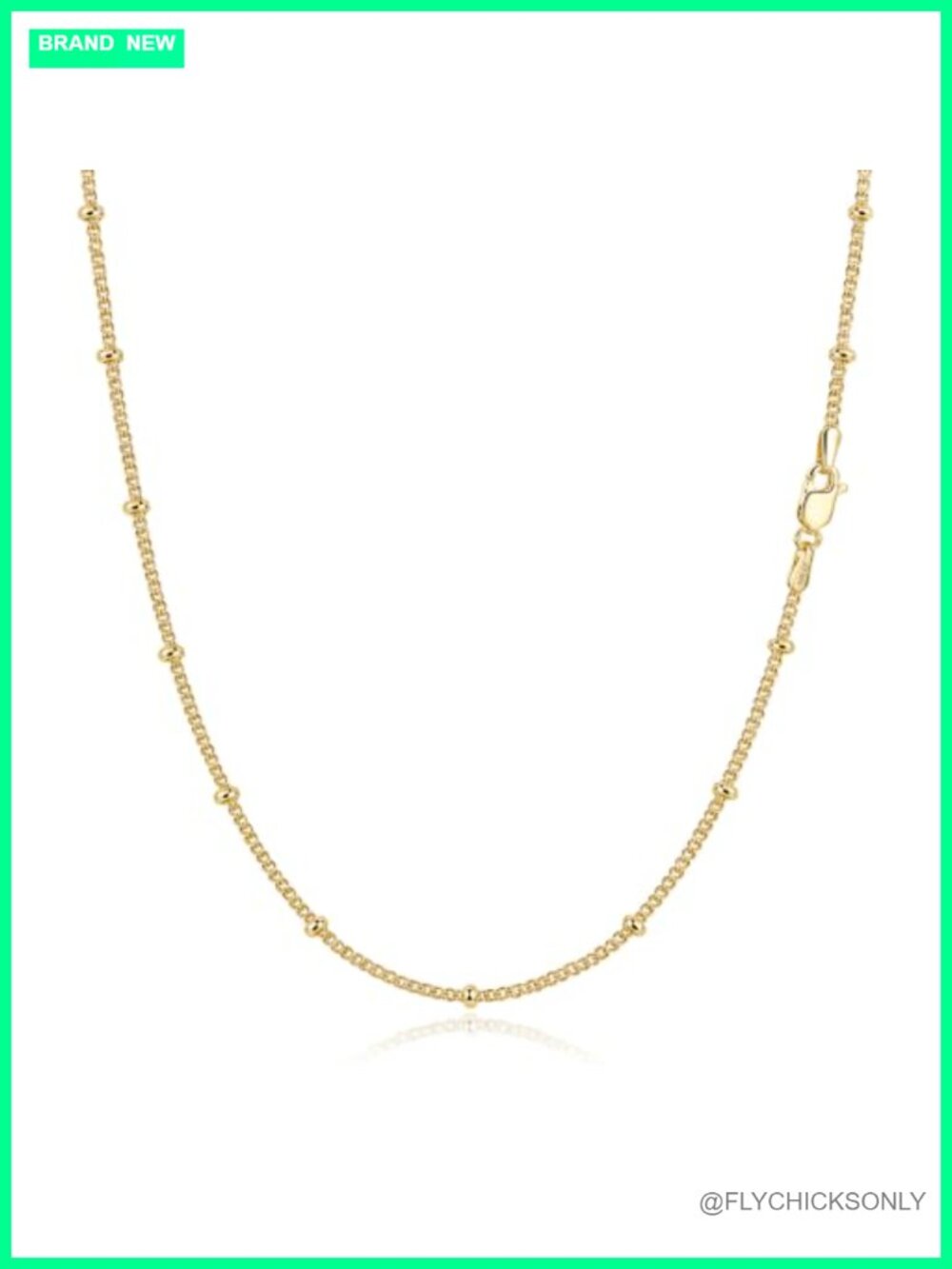14K Gold Filled 1.5mm Beaded Satellite Chain Necklace Lobster Clasp Layer
